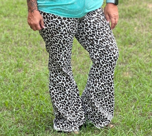 Cheetah Print Flare Bell Bottom Jeans