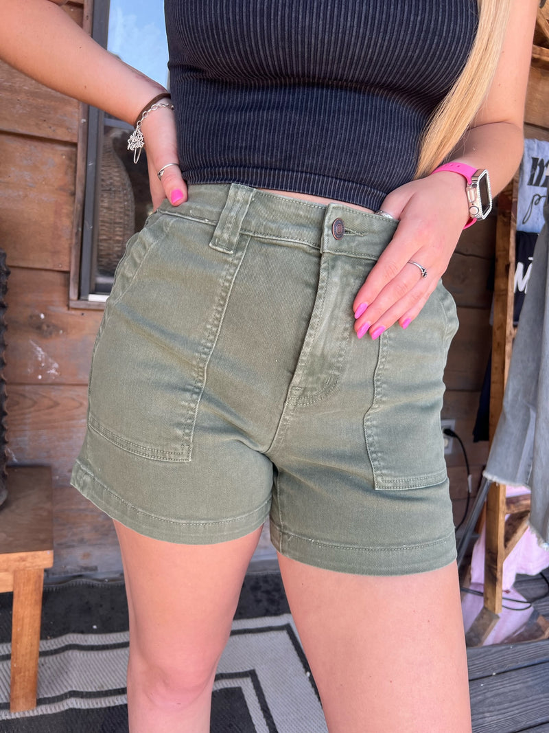 Mica Sage Green Shorts