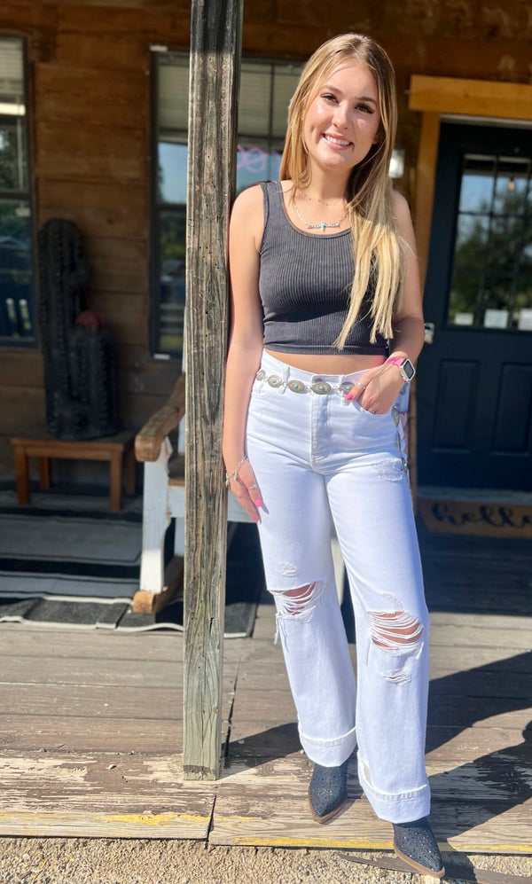 KanCan White Distressed Jeans