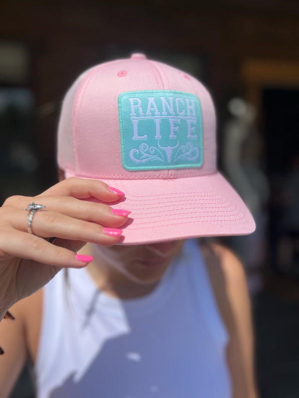 Cotton Candy Pink “Ranch Life” Flat Brim, SnapBack