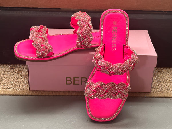 Hot Pink Rhinestone Sandals