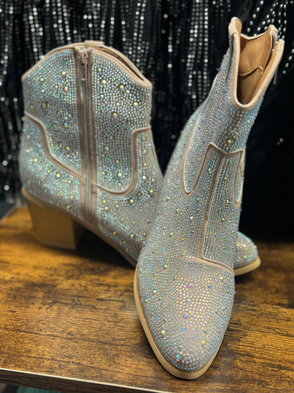 Golden Hour Rhinestone Booties