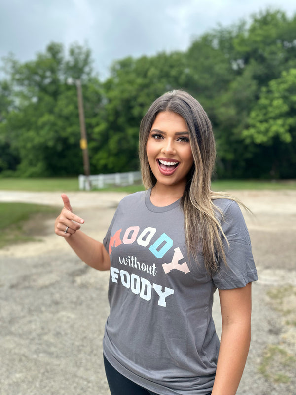Moody Without Foody ( Bella Canvas T- Shirt Charcoal)