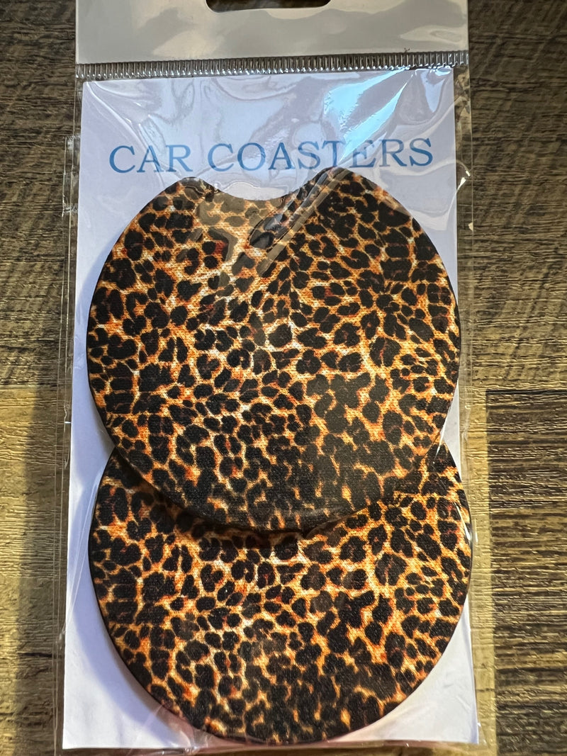 Cheetah Print Car Coaster