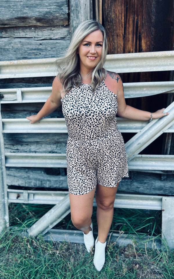 Summer Cheetah Print Romper