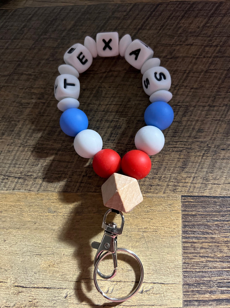 Texas Silicone Beaded Key Chain