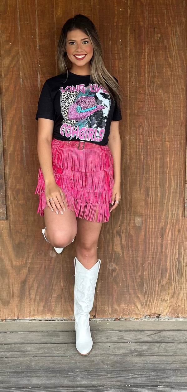 Barbie Pink Fringe Skirt