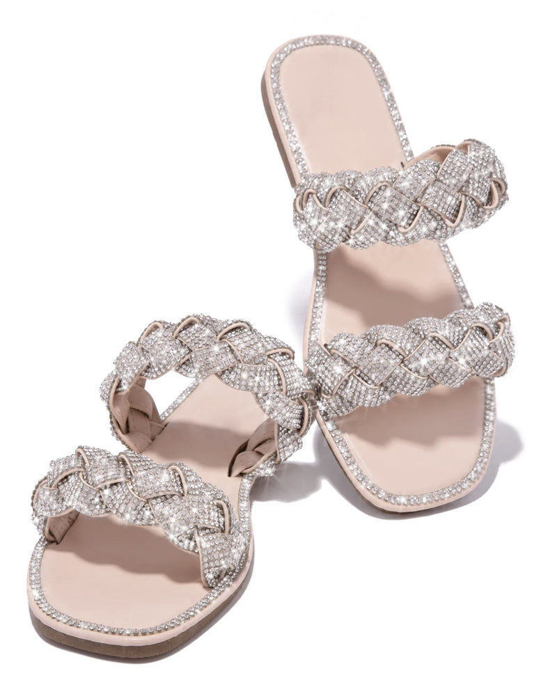 Maddy Nude Rhinestone Sandals